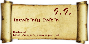Istvánfy Iván névjegykártya
